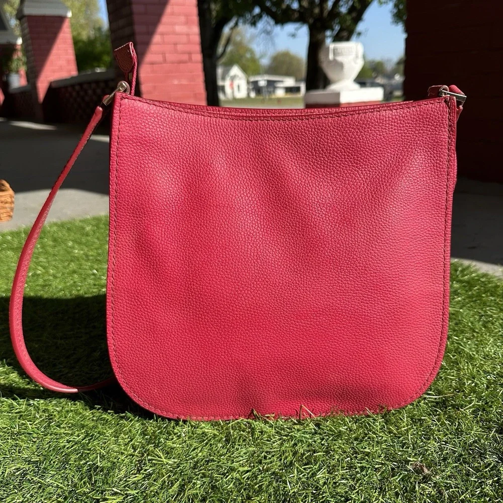 Kate Spade Orchard Street Hemsley‎ Saddle Bag Pink Pebbled Leather Crossbody